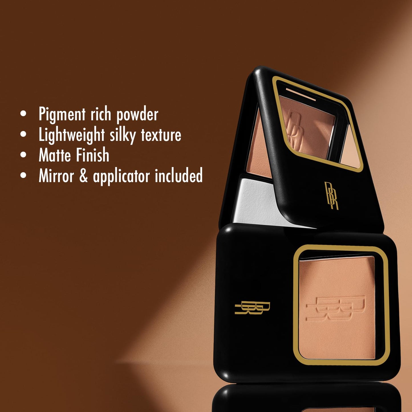 Black Radiance Pressed Powder, Buildable & Blendable Matte Finish Shine Control Compact with Mirror & Applicator, Cruelty-Free & Vegan - French Toast