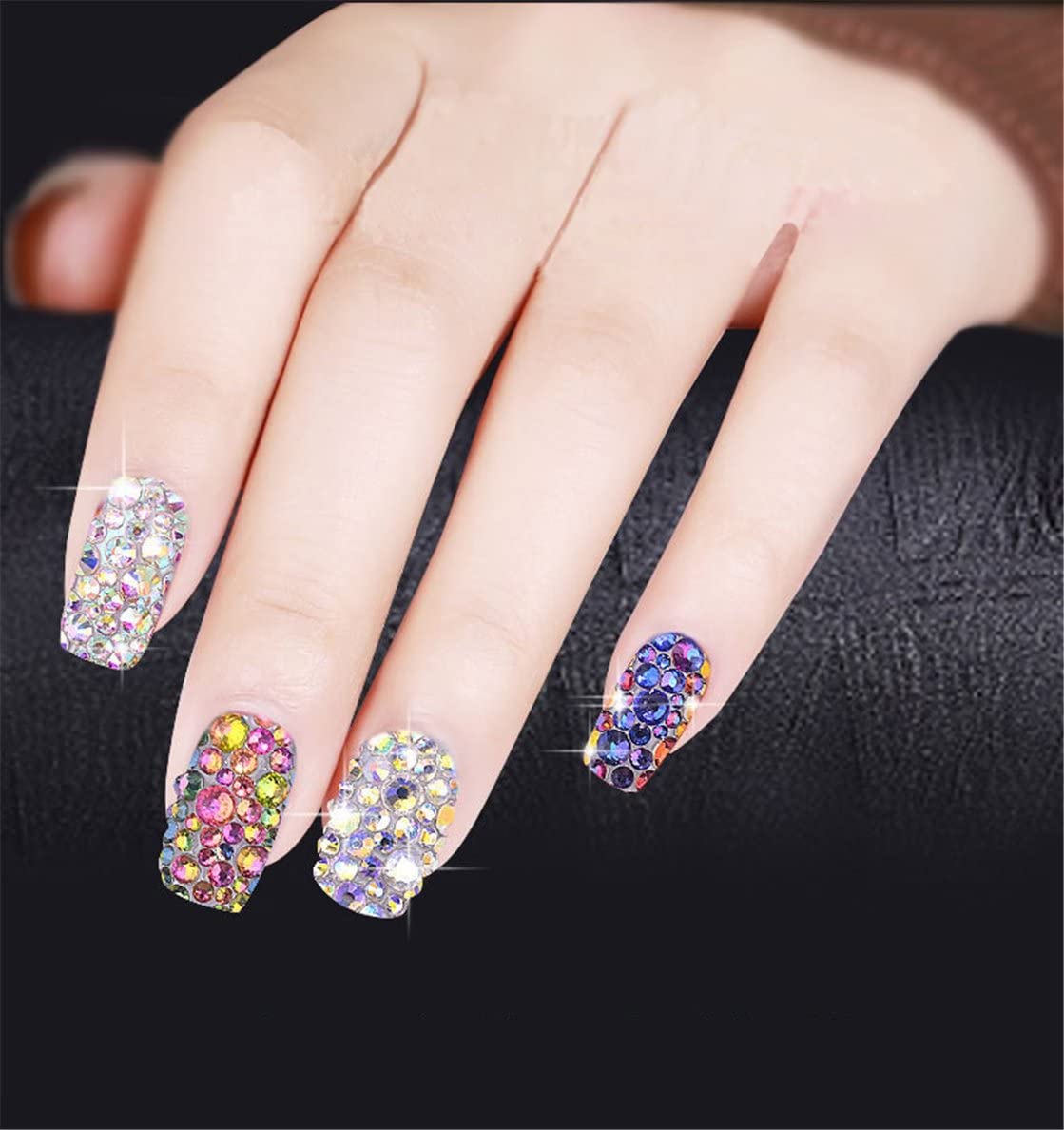 1000 Pieces SS20 5mm Flatback Rhinestones Clear Glass Round Gems Crystals for Nail Art DIY Crafts Clothes Shoes Bags （Silver）