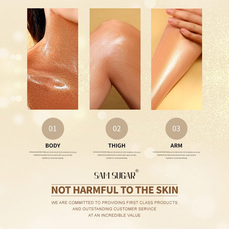 Shimmer Body Oil, Long Lasting Moisturizing Body Glow Glitter for Women Face Luminizer Highlighter Makeup 100ml Shimmer Oil for Glowing Skin Lotion (Bronze Gold)