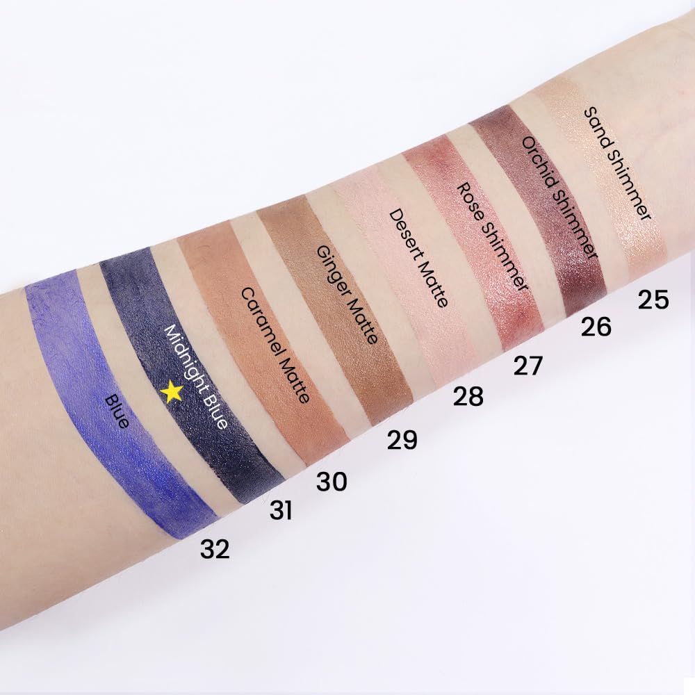 Kaely 2Pcs Cream Eyeshadow Sticks Set for Eyes Waterproof,Midnight Blue Shimmer Eye shadow Stick Pencil Pen Bulk sombras en crema para ojos 31+31