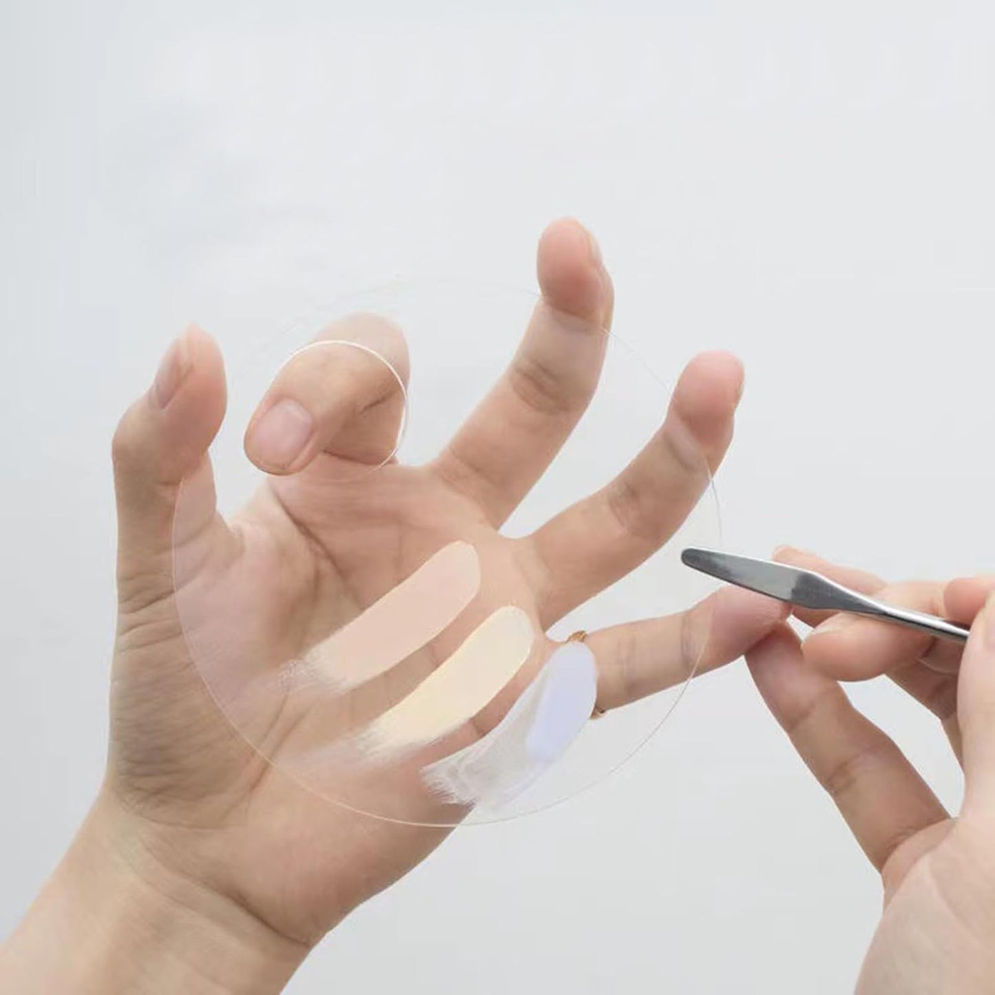 6 Pcs Makeup Mixing Palette Makeup Palette Tray Foundation Mixing Palette Acrylic Palette Foundation Palette Included Makeup Spatula Tool for Foundation Pigment Blending (White)