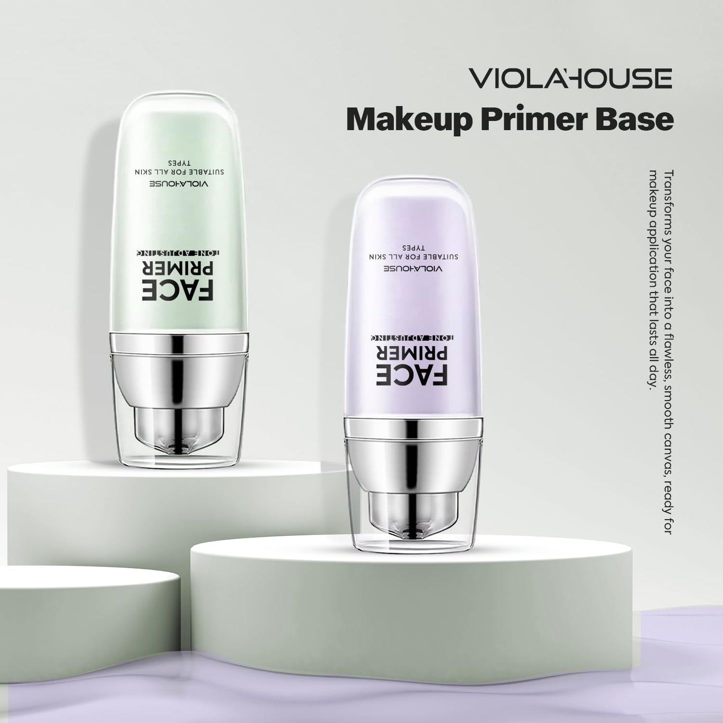 VIOLA HOUSE Face Primer, Tone Adjust Primer For Face Before Makeup-Refined, Bright And Smooth The Skin And Fills Fine Lines (Mint Green)