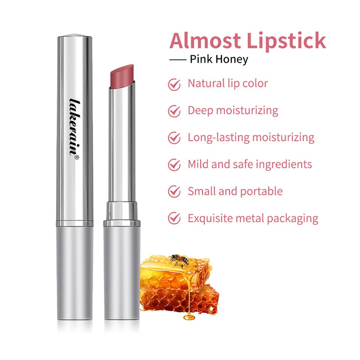 2PCS Honey Lipstick Tinted Lip Balm,Black and Pink Lipstick,Hydrating Natural Glossy Sheer Black Lip Balm,Moisturizing Makeup Lip Care for Repairing Dry Lips