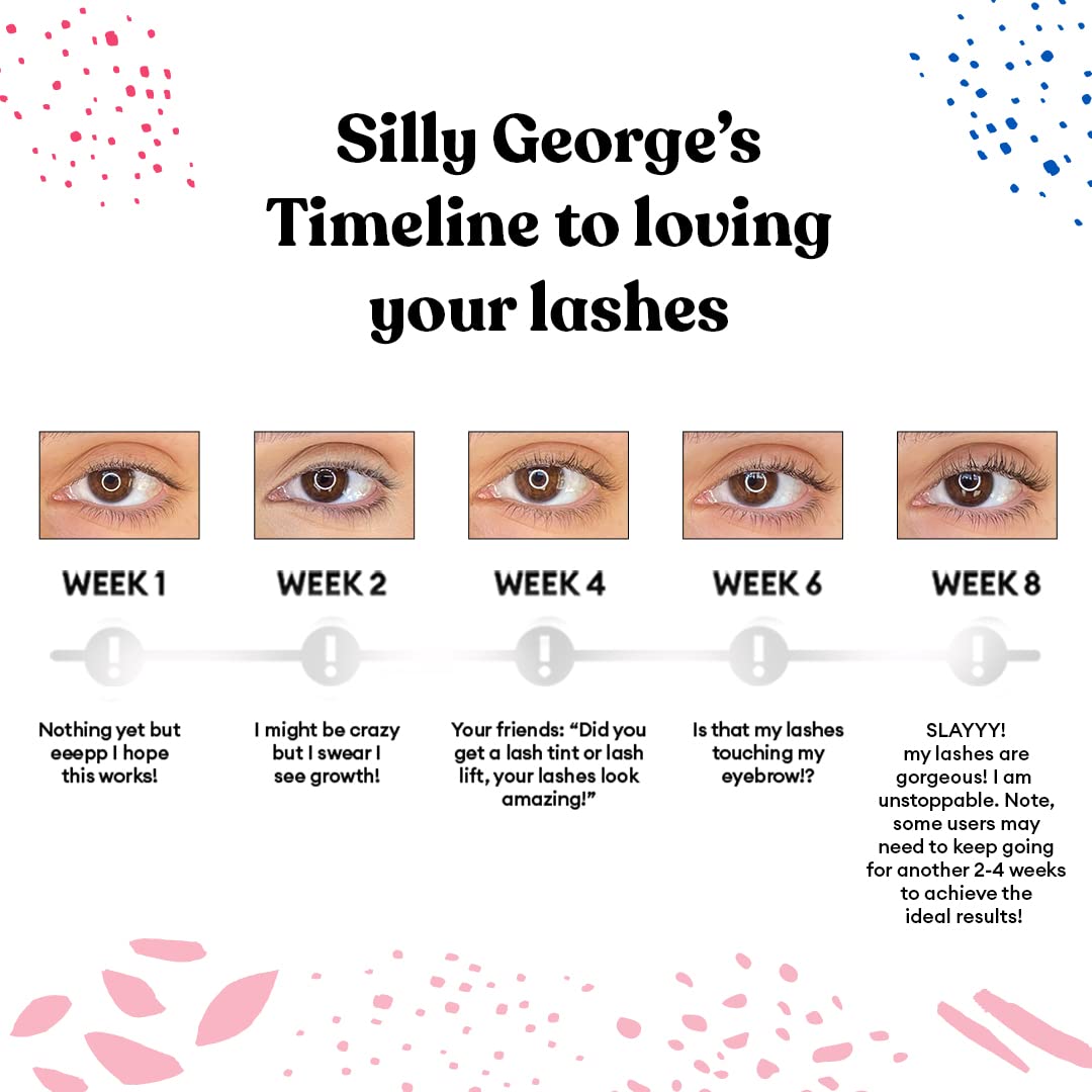 Silly George Eyelash Growth Serum for Thicker, Fuller, Longer & Bold Eyebrows, Premium Serum, Lashes & Brows Enhancer, (3ml, 0.1 Fl. oz)