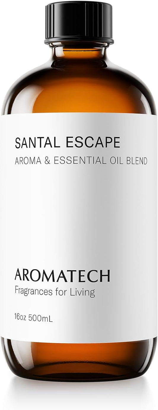 AromaTech Santal Escape Aroma Essential Oil Blend: Luxury Hotel Inspired Aromatherapy with Ocean Air, Sandalwood, Iris for Ultrasonic Diffusers & Nebulizers - 16 fl oz, 500 mL