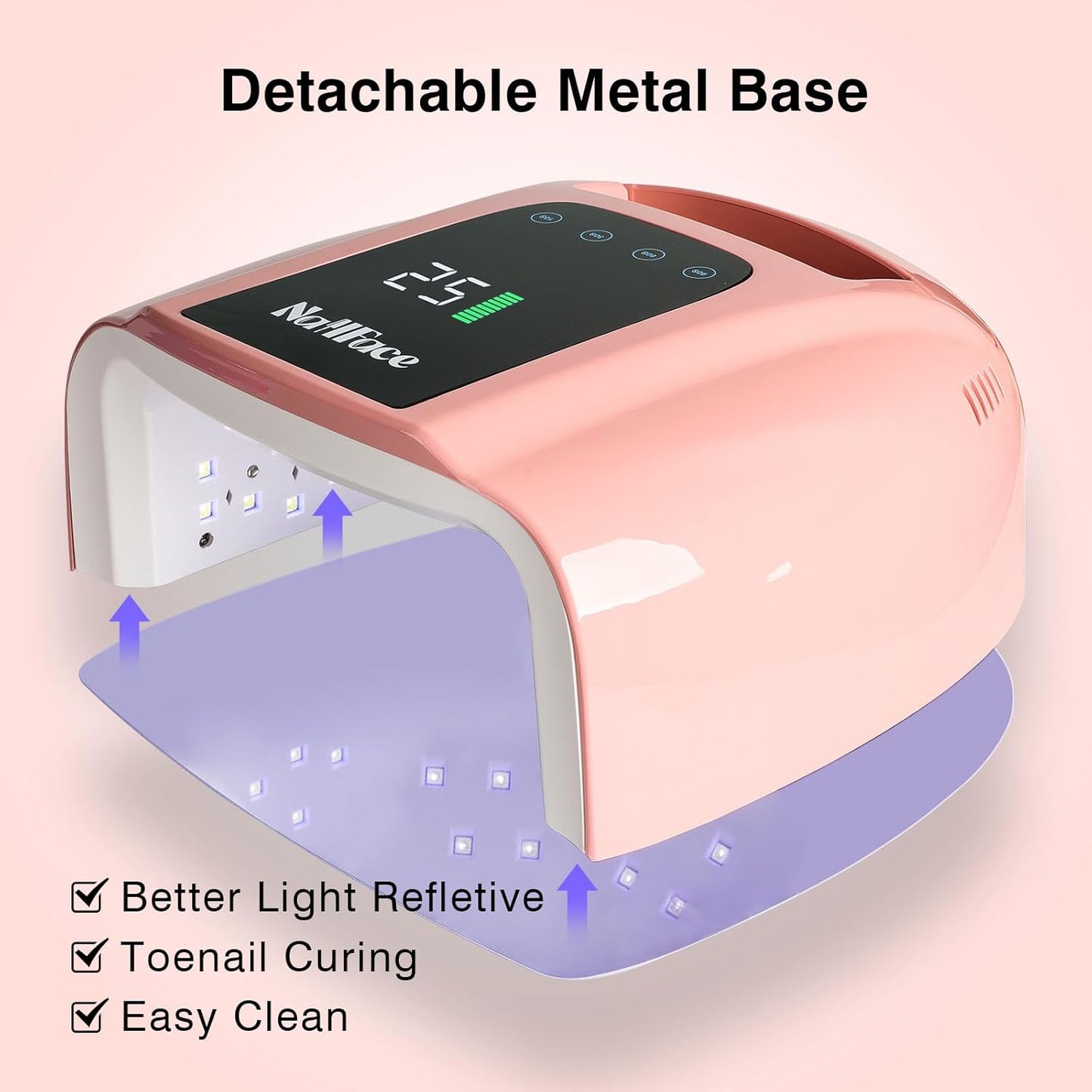 96W Rechargeable UV LED Nail Lamp UV Light for Gel Nails Cordless Nail Lamp Nail Dryer with 42 Beads Smart Sensor & Metal Base