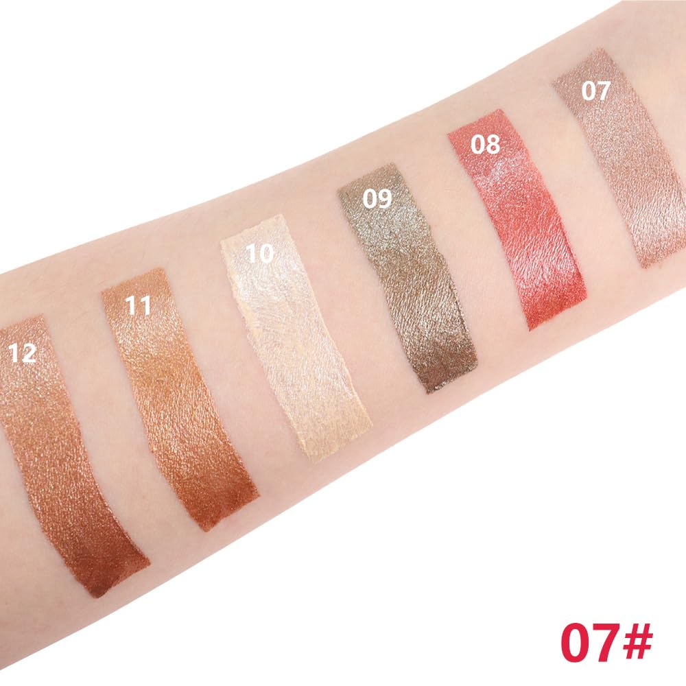 Nuetral Nude Shimmer Cream Eye Shadow Stick Makeup for Women, Bonze Nude Shimmer Matte Eye Shadow Brightener Stick for Eyes, Waterproof Eyeshadow Pencil Applicator Blendable for Eye Highlight 07