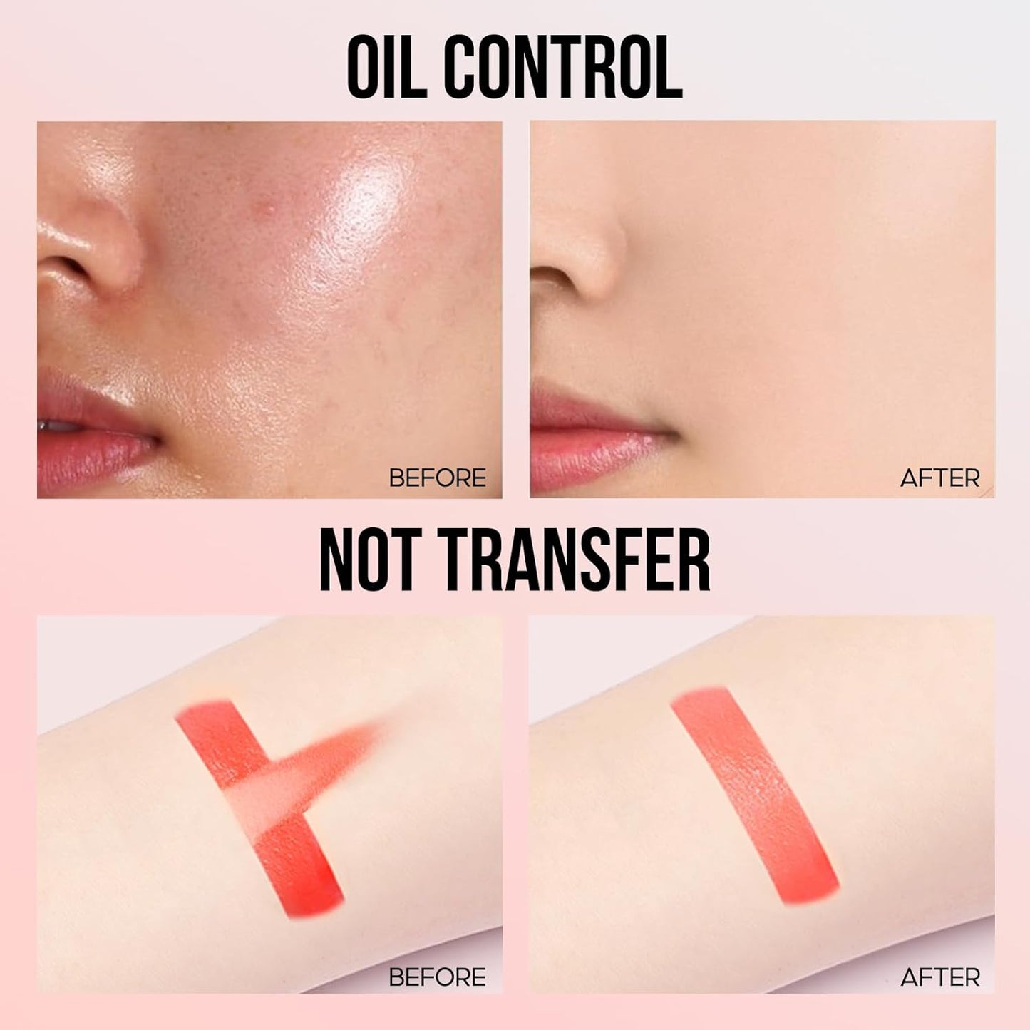 Oil Control Pressed Setting Powder Compact, 12H Longlasting Translucent Powder Makeup, Waterproof Face Powder, 01 LIGHT, 0.28Oz