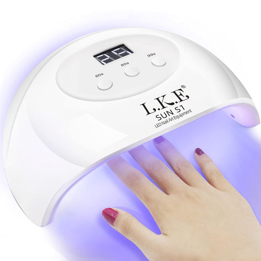 UV LED Nail Lamp, LKE Nail Dryer 72W Gel Nail Polish Curing Lamp UV Nail Lamp LED Nail Lamp for Gel Nail Polish Kit Nail Light Nail Art Accessories White