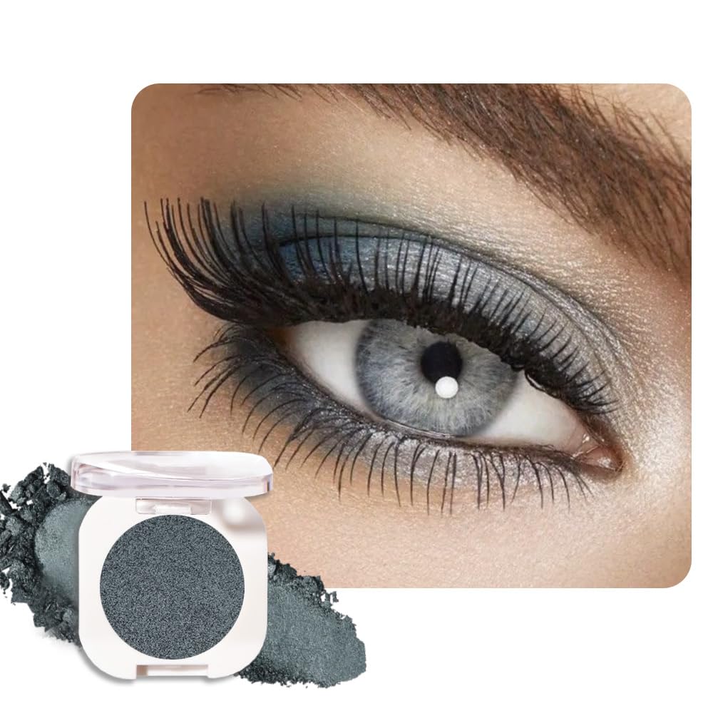 Single Matte Eye Shadow Palette Makeup, Dark Teal Eyeshadow for Women Halloween Birthday Party Wear, Monochrome Eye Shadow Makeup, Pigmented Waterproof Sombras Para Ojos, 33