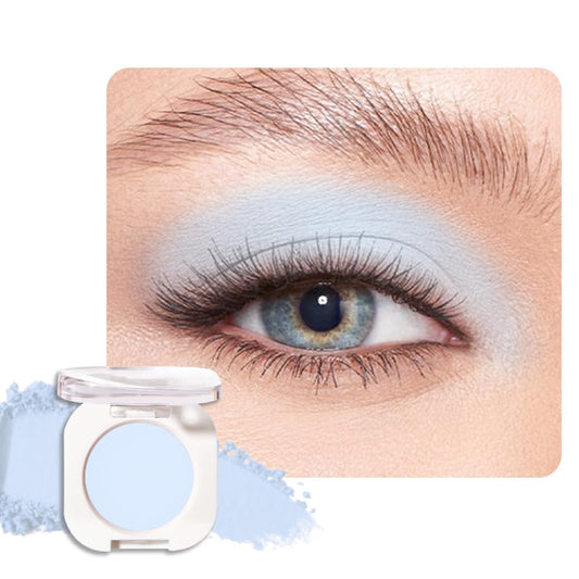 Light Blue Matte Eyeshadow Palette for Women, Single Monochrome Eye Shadow Makeup, Shiny Pressed Powder, Blendable Natural sombras para ojos, Holographic,Vegan,Travel -22