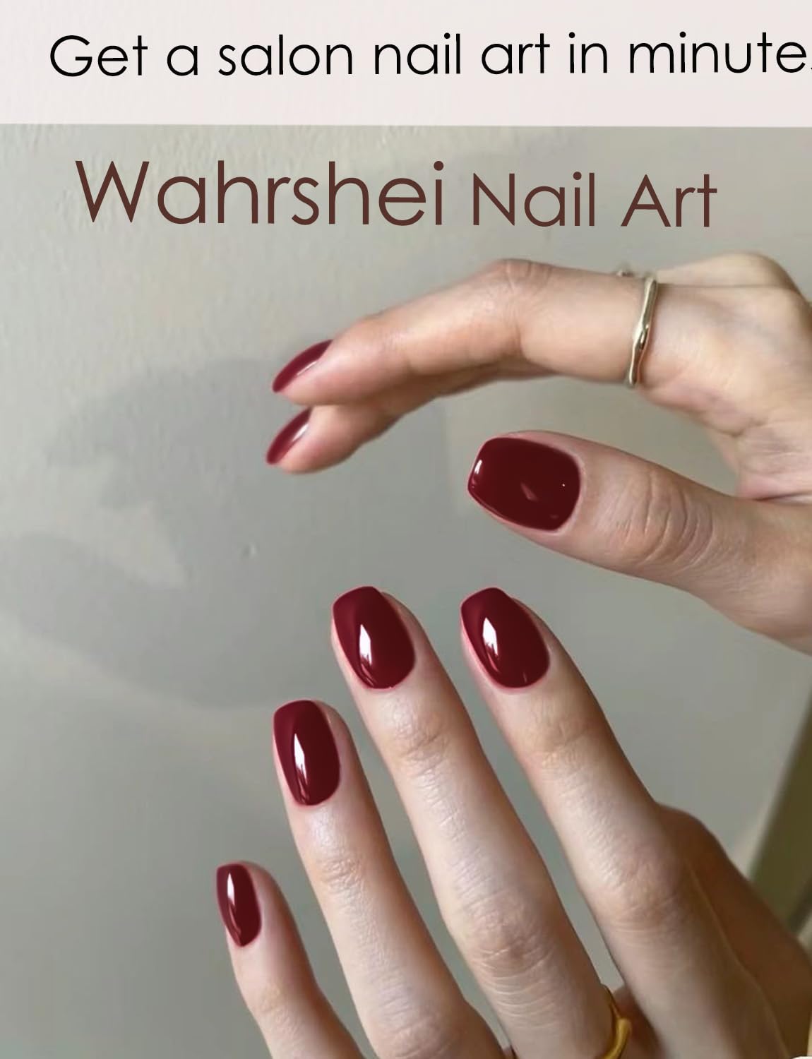 Semi Cured Gel Nail Strips, 20pcs Ancora Red Gel Nail Stickers UV, Wine Red UV Wraps for Home Nails DIY