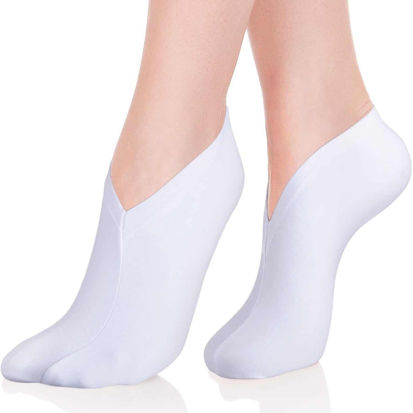 Geyoga 10 Pairs Moisturizing Socks Overnight for Dry Feet Spa Cotton Moisture Enhancing Cosmetic Socks for Women and Men, White