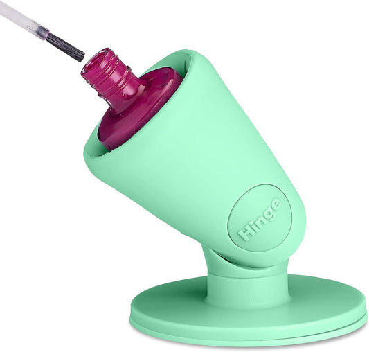 tweexy Hinge Untippable Nail Polish Bottle Holder | Anti-Spill Nail Polish Holder Stand, Tilted, IntelliStick Airlock Suction | Fingernail Painting, Nail Art Tools | Nail Polish Accessories (Cucumber)