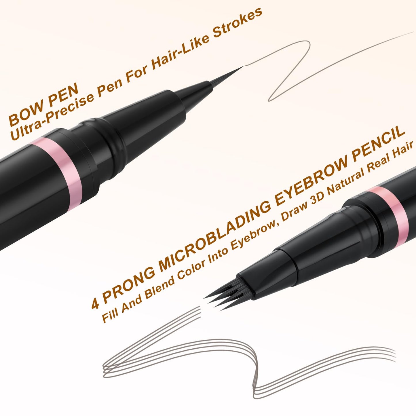 Eyebrow Pencil Makeup Kit, with Waterproof 2-IN-1 Microblading Eyebrow Pen, Eyebrow Pomade, Eyeliner and Dual-ended Eyebrow Brush, Brow Pencil Kit for Natural Eyebrows - Grey