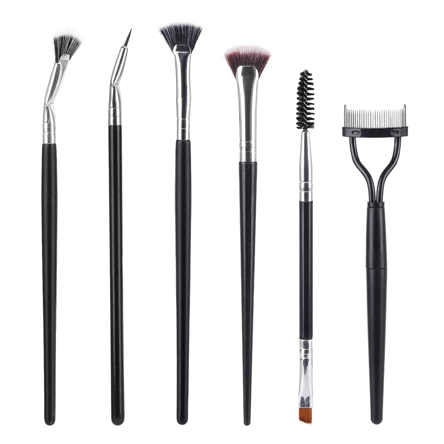 6 Pack Eyelash & Eyebrow Combs, Dual-ended Spoolie Mascara Brush and Lash Separator Tool for Eyelash Extensions