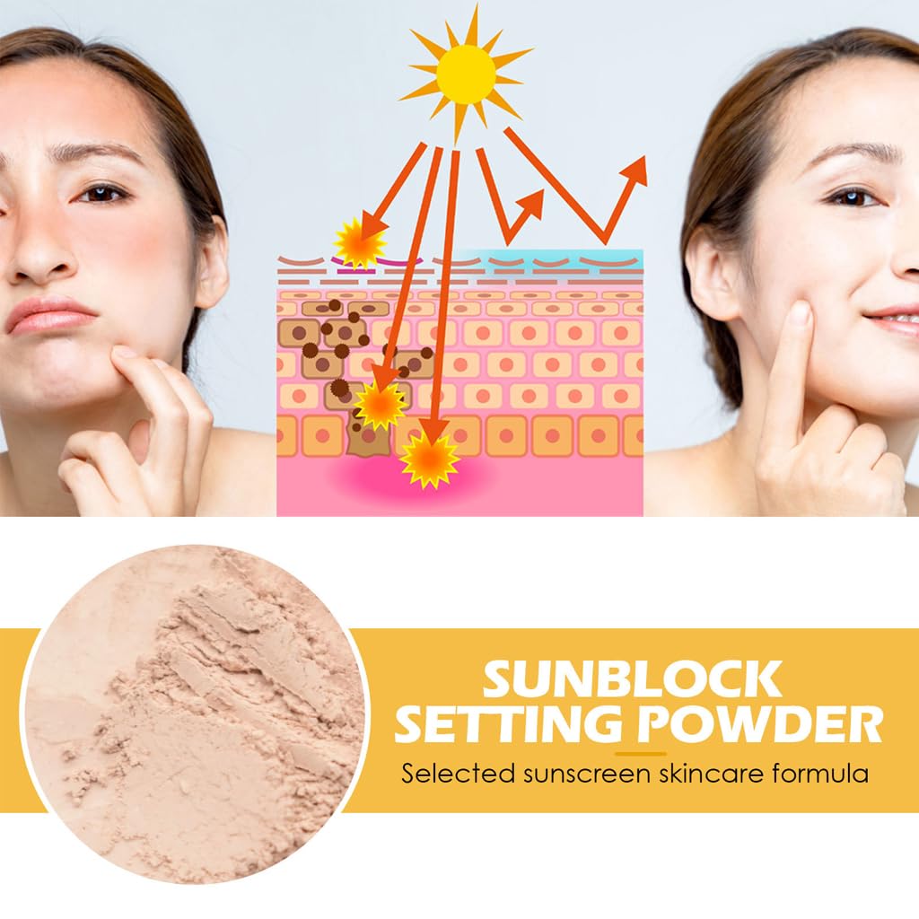 Mineral Sunscreen Setting Powder, Face Powder, Translucent Oil Control Natural Matte Finish, Lightweight Long Lasting Smooth Breathable for All Skin