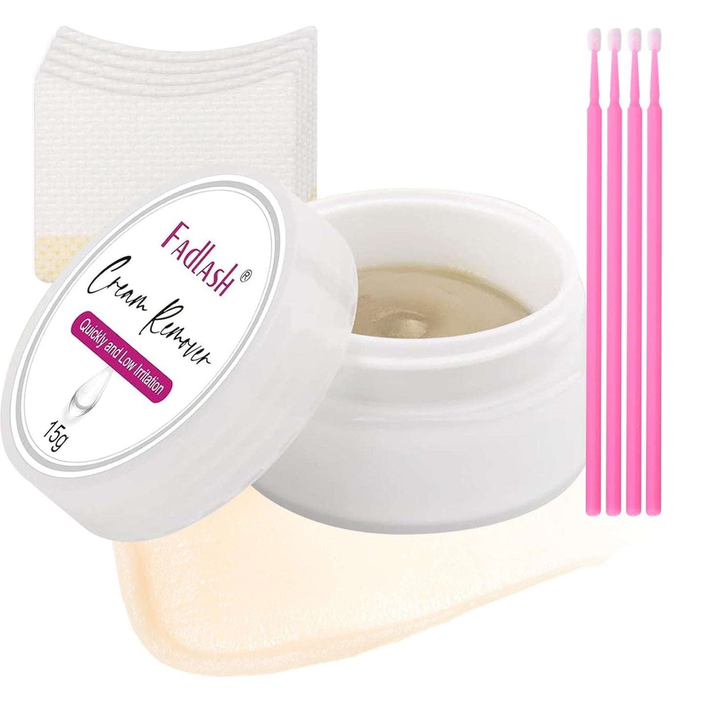 Eyelash Extension Remover 15g Cream Lash Extension Remover Professional Fast and Gentle Lash Remover for Lash Extensions Eyelash Glue for Salon by FADLASH (Tasteless)