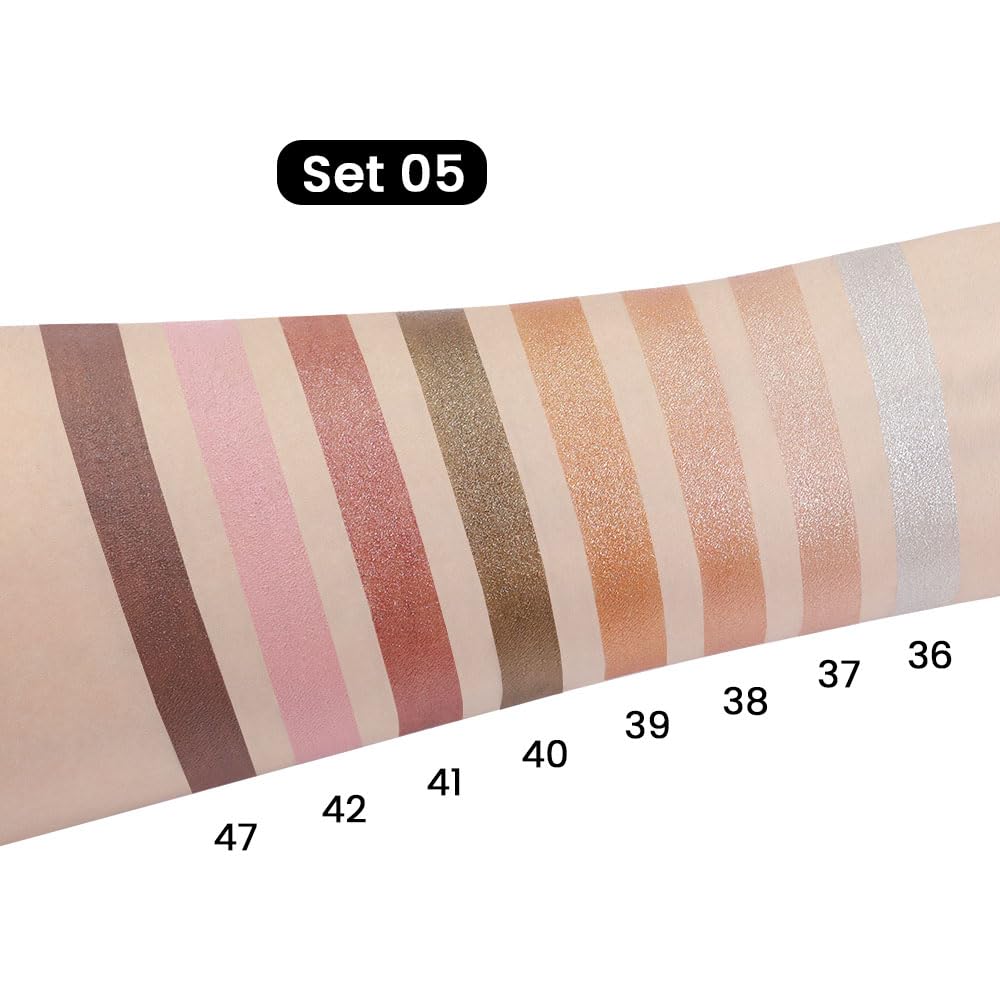 evpct 8Pcs Cream Eye Shadow Brightener Sticks Set for Eyes, Silver Champagne Golden Rose Sand Bronze Gold Orchid Pink Deep Mauve Shimmer Matte Pencil Eye shadow Crayon Applicator Stick Palette Makeup