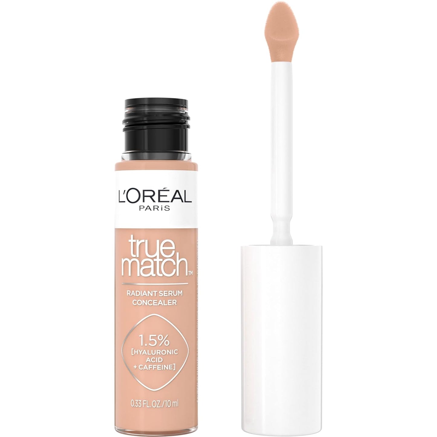 L’Oréal Paris True Match Radiant Serum Concealer, Brightening Under Eye Concealer Make Up with 1.5% Hyaluronic Acid and Caffeine, N6.5, 0.33 Oz