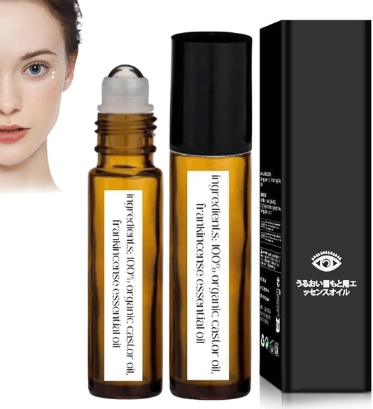 2PCS Time Eraser Oil,Time Eraser Rollerball Castor Oil and Frankincense, Castor Oil and Frankincense Eye