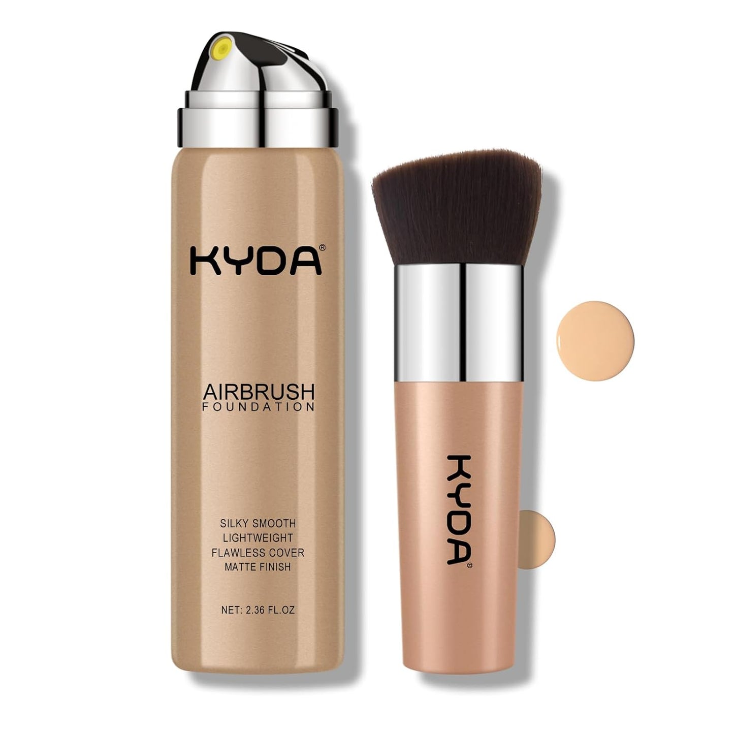 KYDA AirBrush Foundation Spray, Silky Foundation Mist Makeup, Flawless Coverage for Smooth Creamy Nude Finish, Breathable Blendable Lasting Formula, Moisturizing Makeup Primer-#310 Sunny Beige
