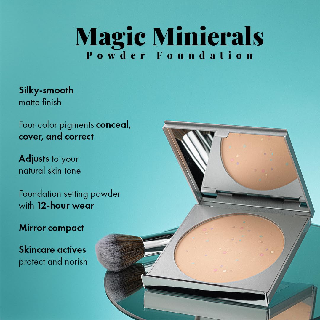 Magic Minerals by Jerome Alexander Jumbo Size Mineral Powder Foundation with Color Correctors, Antioxidant Skincare Formula (Medium)