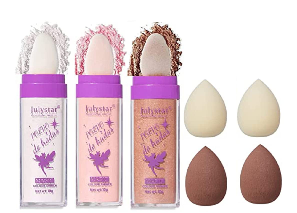 3 Colors Polvo De Hadas Body Brightens the Natural Three-Dimensional Face Blusher Fairy Highlight Patting Powder (3 Colors)