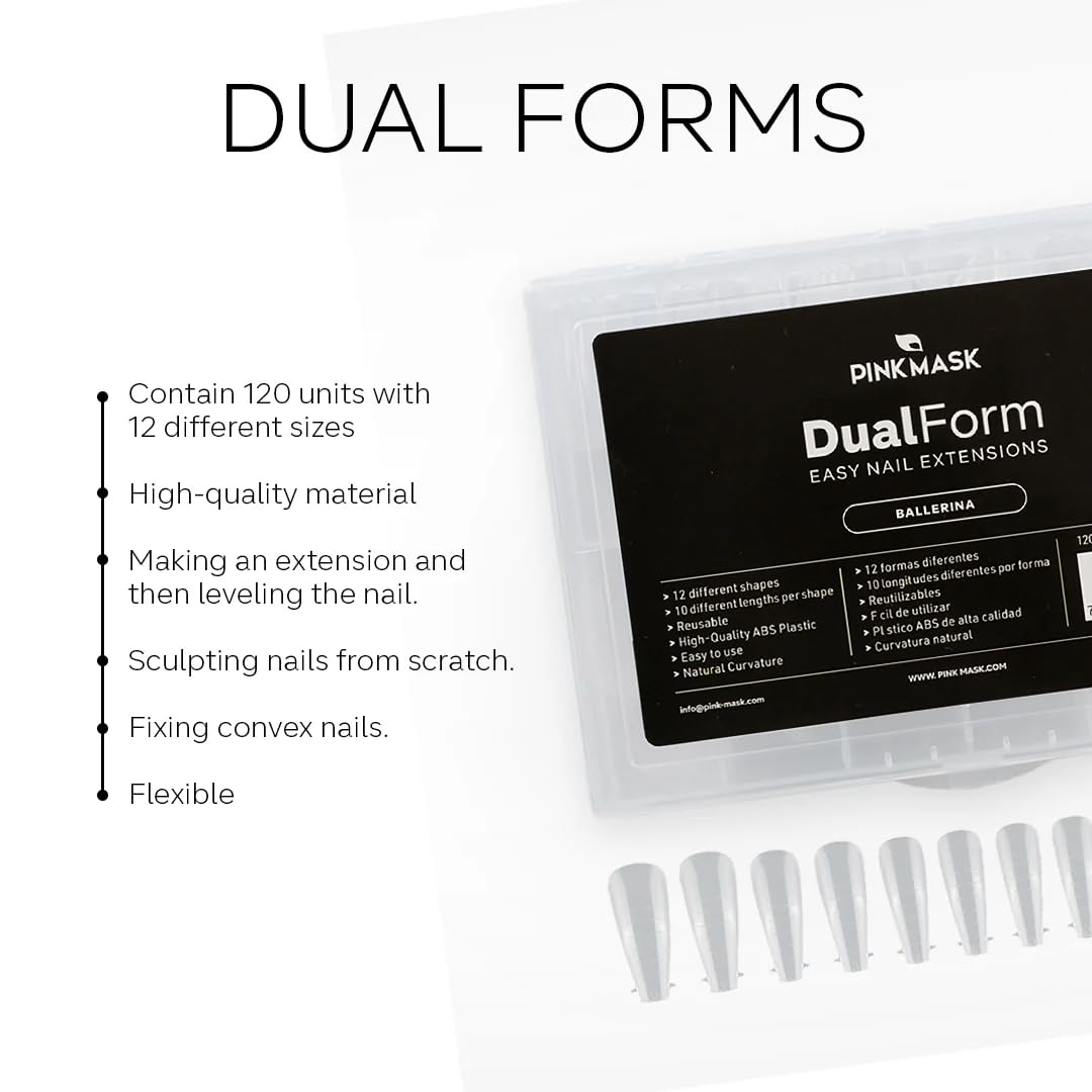 Professional Dual Forms Ballerina - 120 Units for Nail Extensions