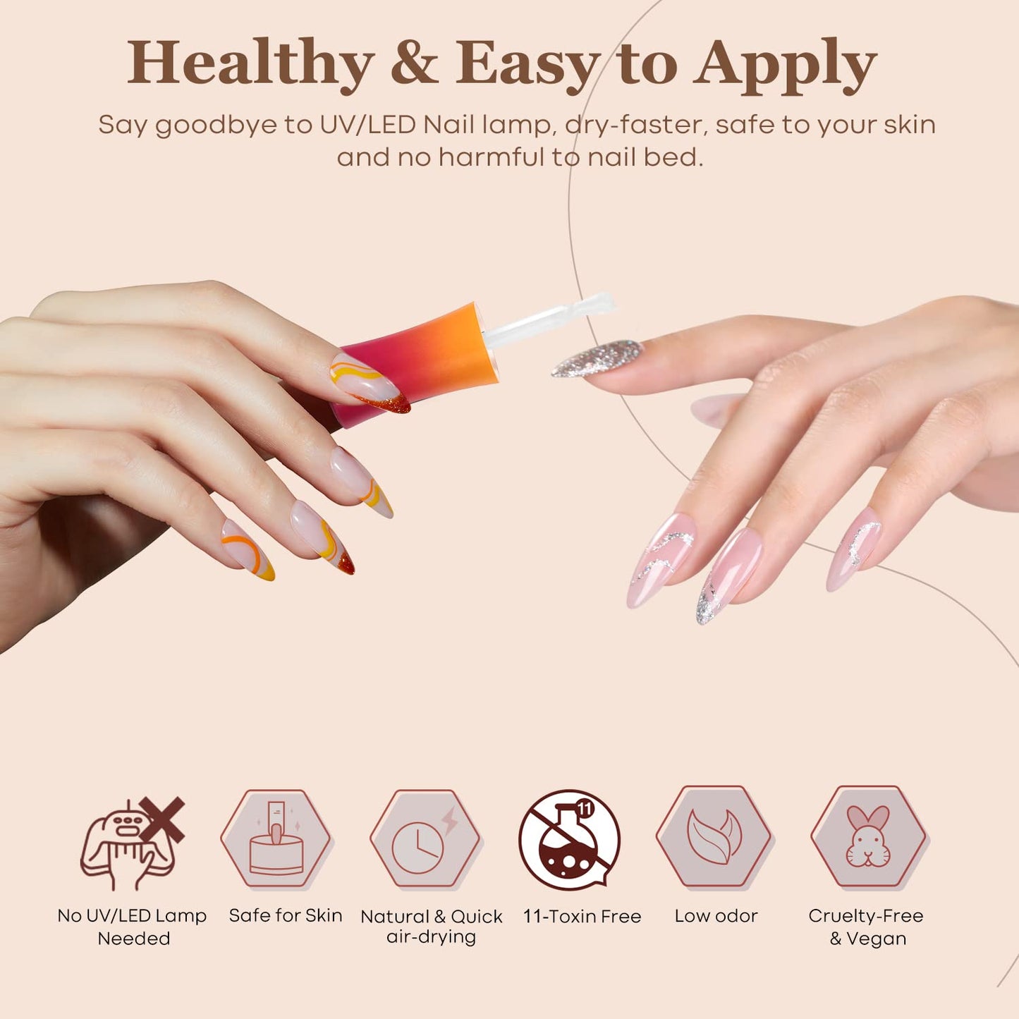 modelones Dip Powder Liquid Set 4+4 Pcs, Dip Powder System Set with Base Coat/Top Coat/Activator/Brush Saver/Manicure Tools for Nail Kit Art DIY Salon - 15ml/0.5oz