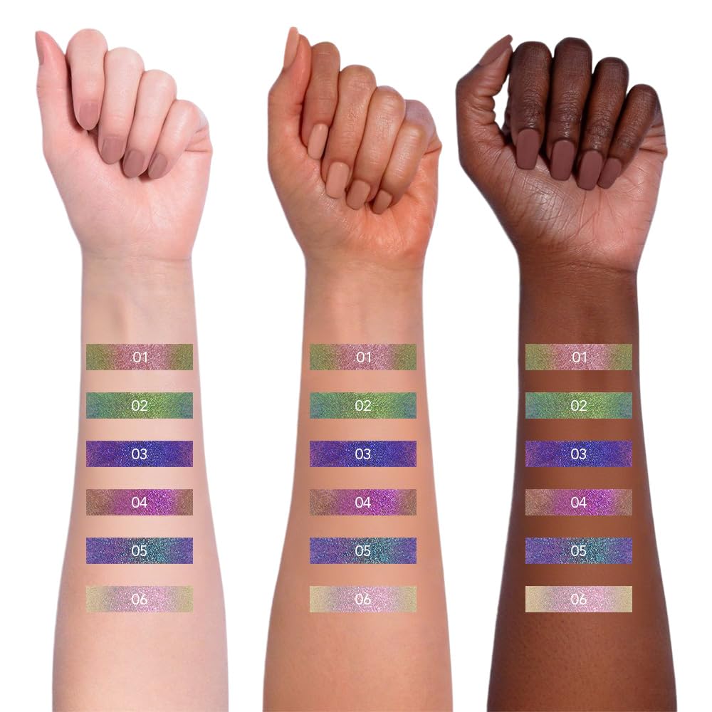 evpct Chameleon Duo Chrome Liquid Eyeliner, Light Royal Blue Glitter Metallic Shimmer Liquid Eyeliner, Multichrome Color Shift, Long Lasting Waterproof Eye Liner Eyeshadow Pencil Face Glitter Makeup