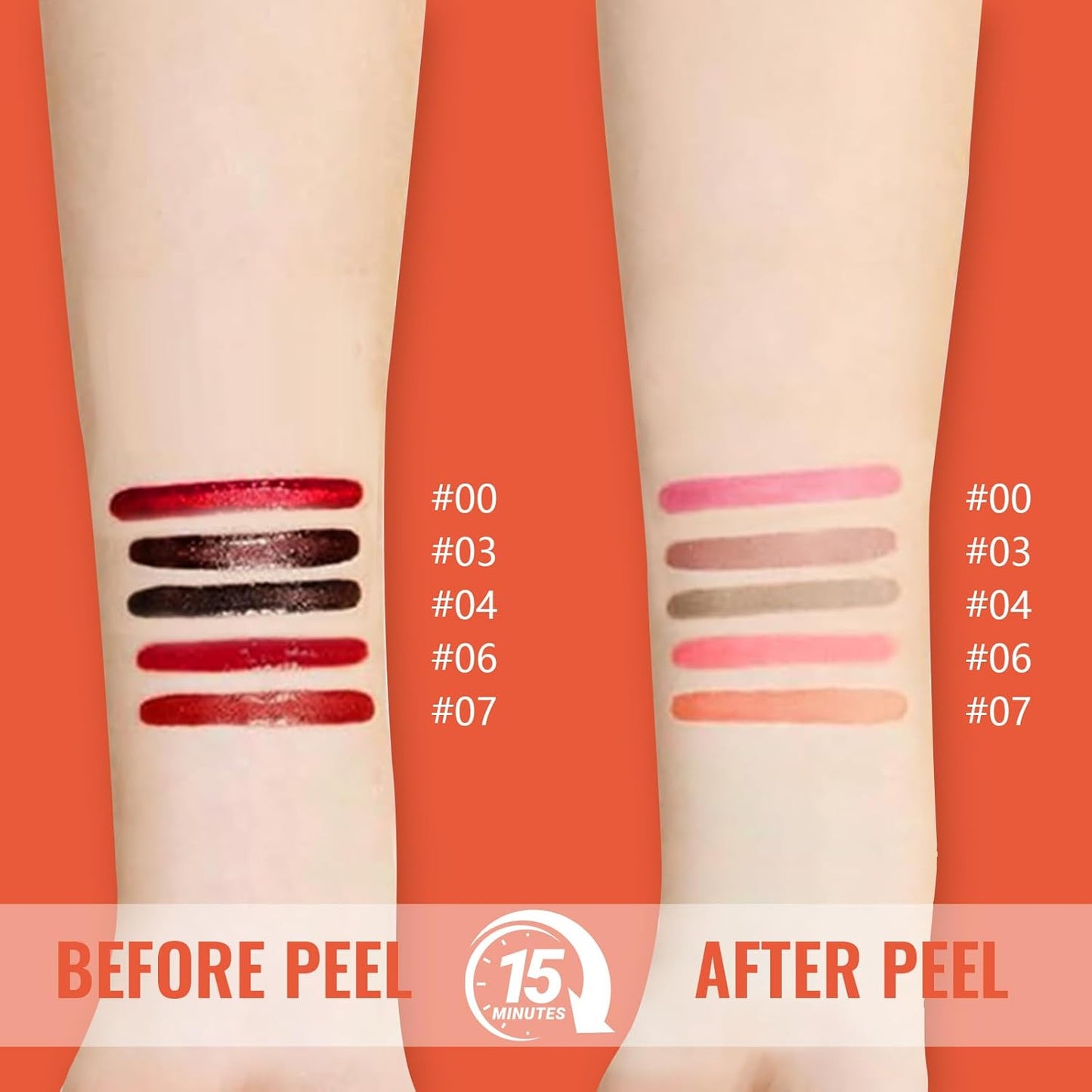 2pcs Lip Stain Peel Off - Lip Liner Stain Long Lasting Waterproof,2-in-1 Lip Liner with Tweezer Nude Matte,Non-Stick Cup,Highly Pigmented，Natural Finish,Stay On All Day,Perfect for Gift (Nude+Cocoa)