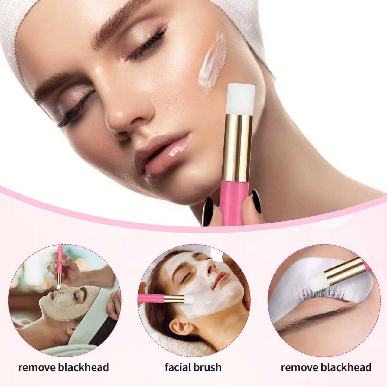 50 Pcs Lash Shampoo Bottle Brushes Set 10 Empty Foam Pump Dispensers 10 Label Stickers 10 Mascara Wands Tubes 10 Cleansing Brush 10 Bag for Eyelash Extensions Aftercare(Rose Red)