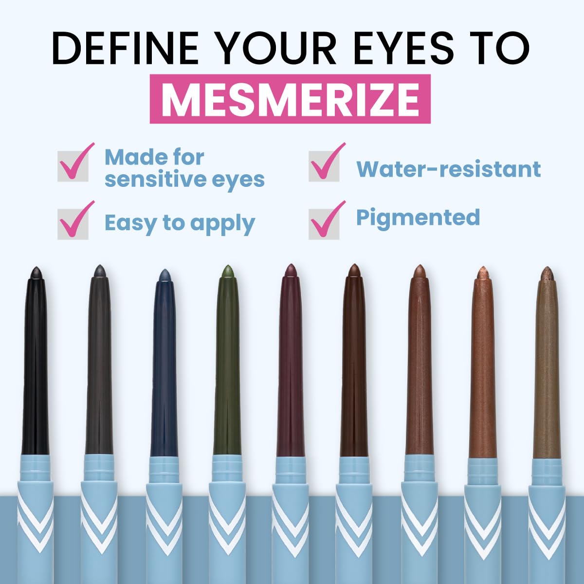 PrimeEyes Glide Eyeliner for Mature Women – Waterproof, Long-Stay and Mess-Proof – Gel Creme Texture, Discreet Sharpener and Effective Smudger (Mulberry)