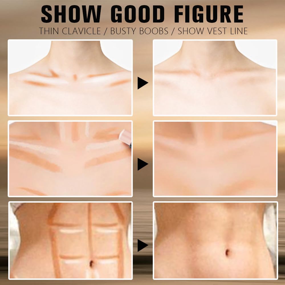 Dual-Ended 2-in-1 Cream Contour & Highlighter Stick – Waterproof, Long-Lasting for Face & Body Makeup, Suitable for All Skin Tones, 01#Nuetral Nude + Beige