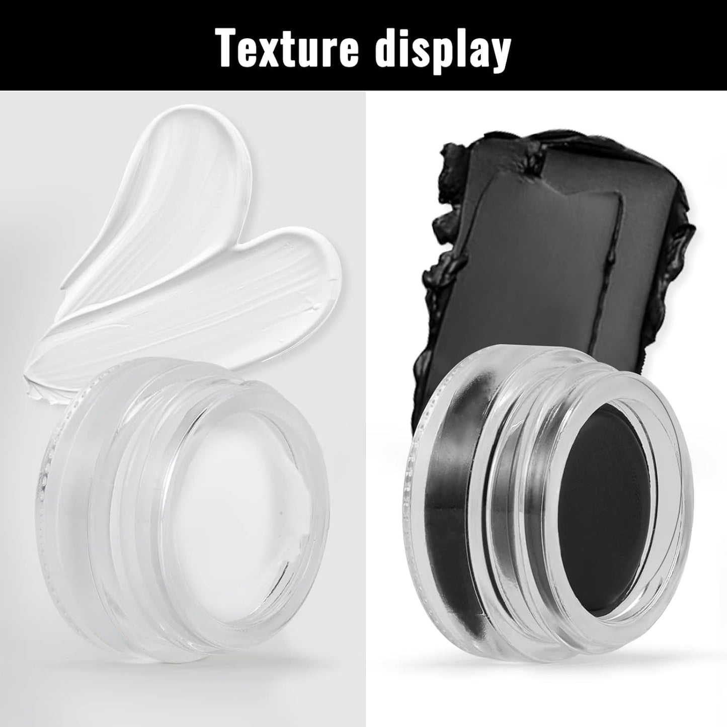 Erinde Black Gel Eyeliner, Waterproof Cream Eyeliner Gel Pot, High-Intensity Pigments Long Lasting Smudge Proof Eye Liner Eyebrow Makeup, Waterline Matte Eye Liner with 2PCS Brushes, 02 Balck