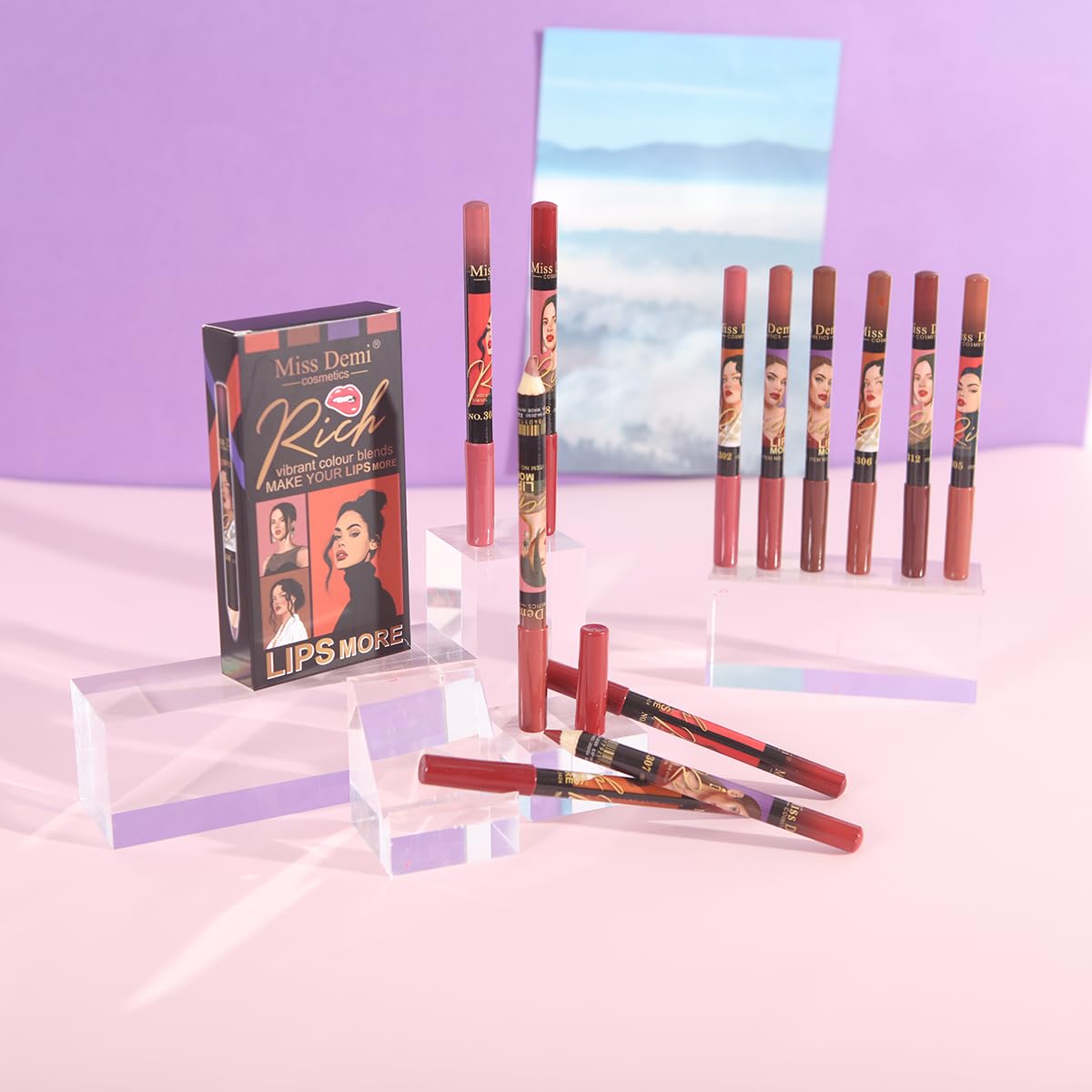 12PCS Lip Liner Pencils Set Pack for Shaping & Sculpting Lips, Modifieddark Lip Color Lipsticks,Long-Lasting Waterproof Lipsticks. (03, Color)