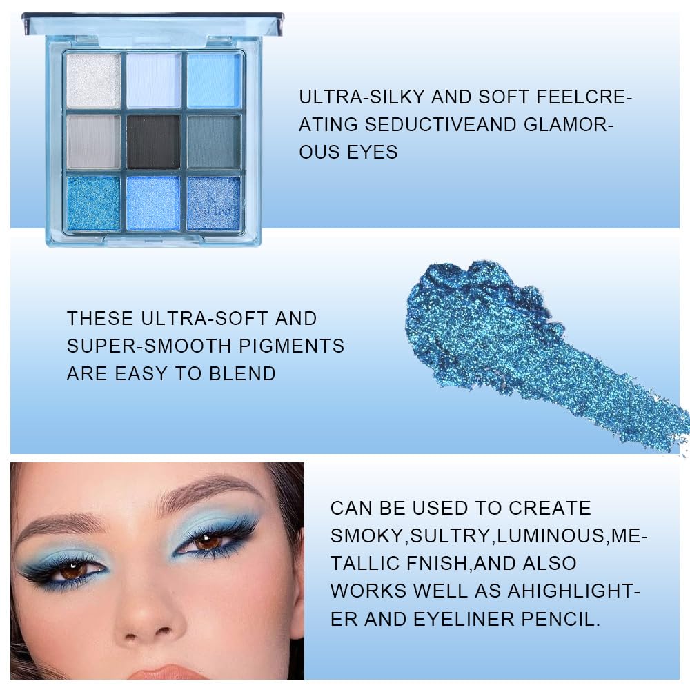 9 Color Eyeshadow Palette Makeup, Neutral Nude Matte Eye shadow & Shimmer Eyeshadow,Long Lasting Waterproof Eye shadow Makeup Palette for Women 02#