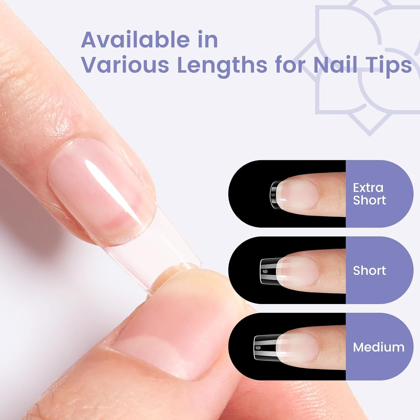 Medium Square Nail Tips: 240PCS Soft Gel Clear Square Pre-Shaped Nails Tips, 12 Sizes Full Cover Fake Press on Nails for Acrylic Nail Tip Home DIY Salon Nails