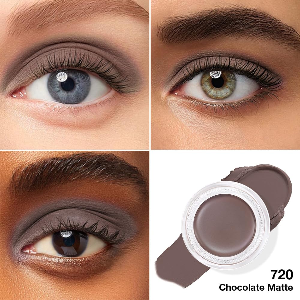 evpct Matte Chocolate Dark Brown Single Cream Eye Shadow Palette Pot Makeup for older Women, Highly Pigmented Monochrome Cream to Powder Eyeshadow Palette Matte Liquid eyeshadow, Natural Waterproof