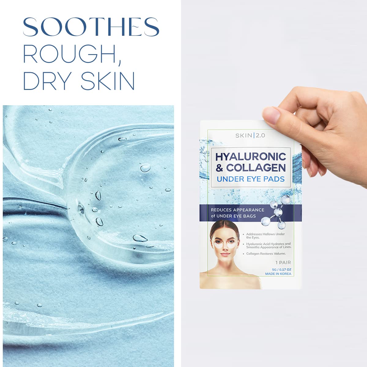 Anti-Aging Eye Pads - Hydrating, Firming, Reducing Under Eye Bags & Wrinkles, 5 Pairs