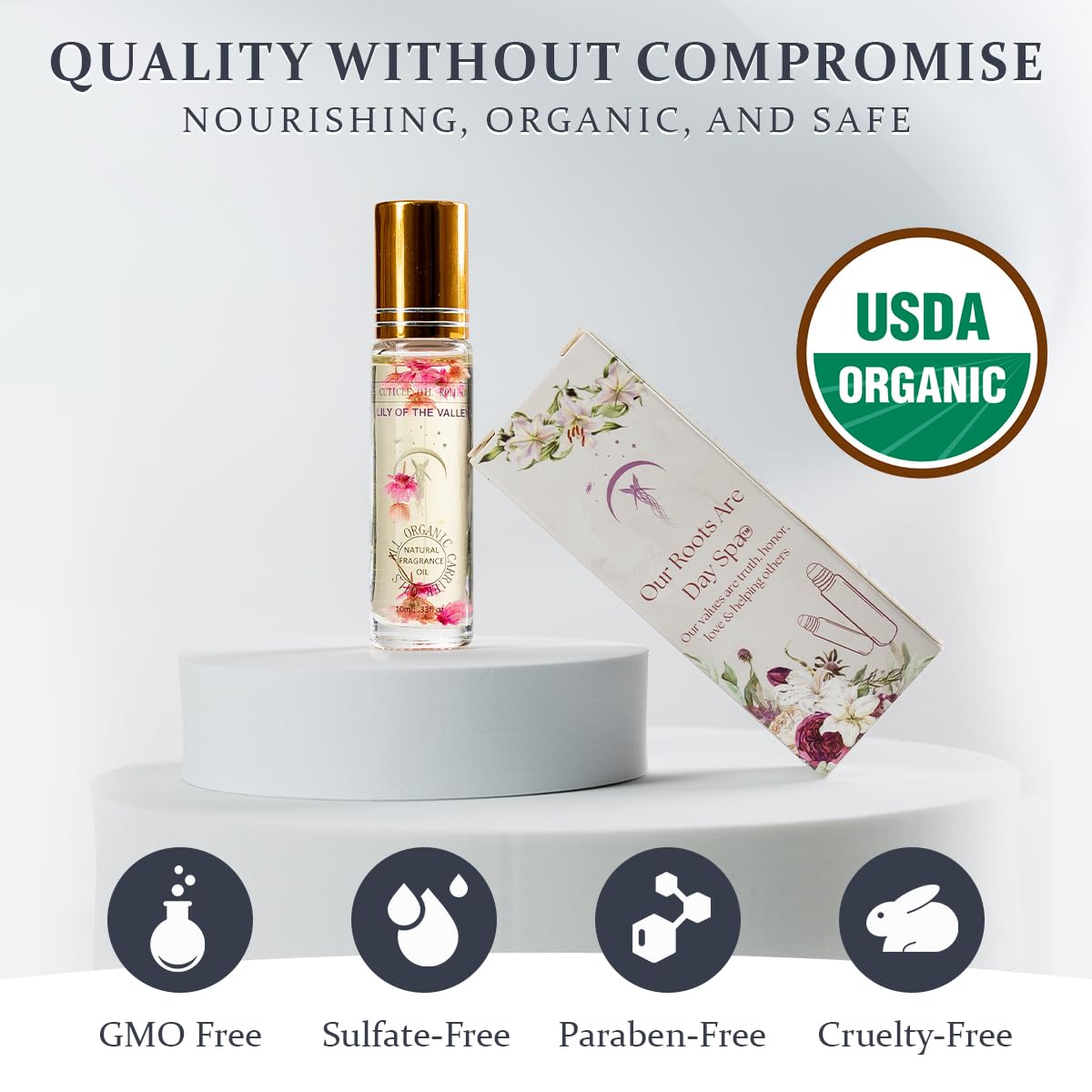 Lilly of The Valley Organic Nail Cuticle Oil Pen with Jojoba, Coconut MCT, and Rosehip for Nail Hydration, Growth & Strength, Travel Size Keychain(0.34 Fl Oz)