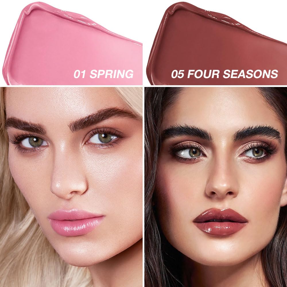 2Pcs Tinted Lip Balm Moisturizing Lipstick – Deep Rose Colored Bean paste & Soft Pale Pink Sheer Hydrating Lip Color for Dry Lips – Nourishing Lip Balm for All Women with a Subtle Natural Scent