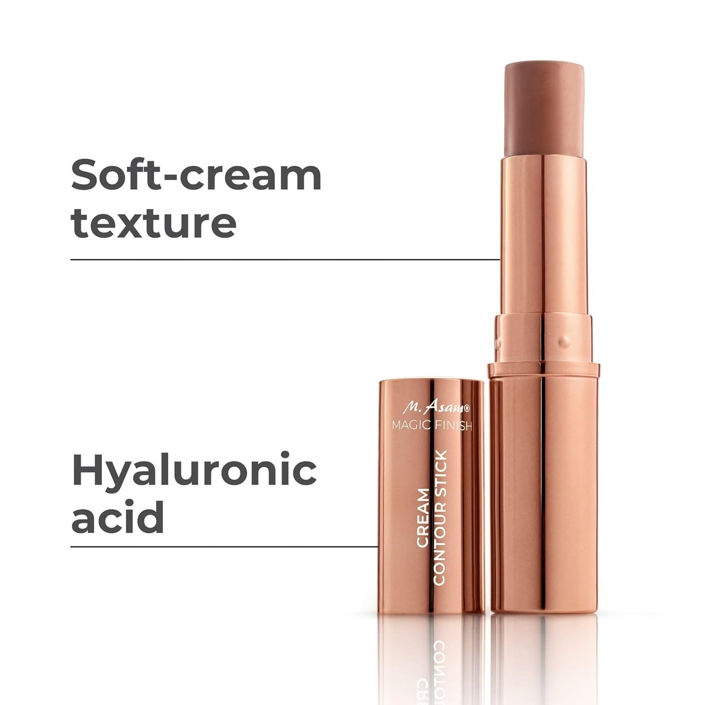M. Asam MAGIC FINISH Cream Contour Stick medium-dark (0.28 Oz)- creamy contour stick for a defined face shape, creates optical shadows, bronzer stick with moisturizing hyaluronic acid, vegan