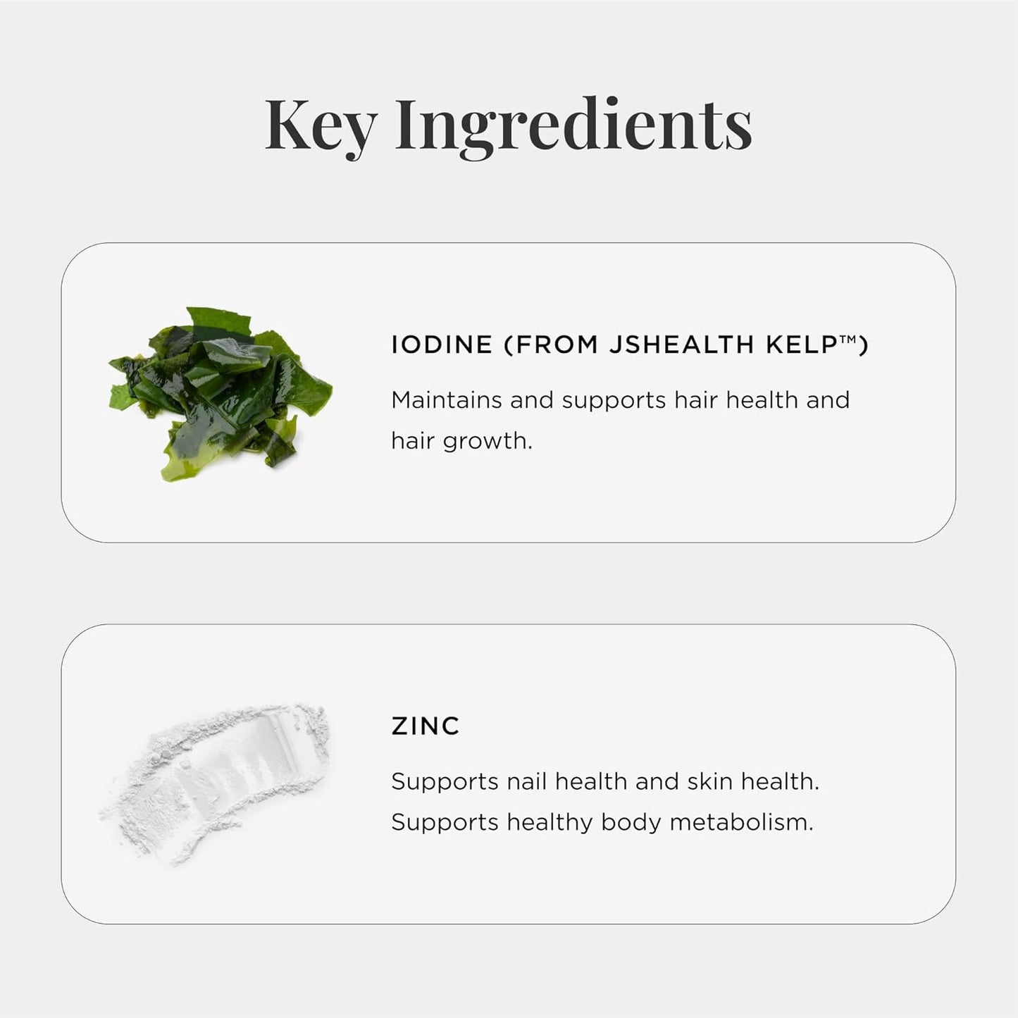 JSHealth Hair Formula - Vitamins for Hair Growth and Energy with Zinc and Iodine - Hair Loss Supplement for Men and Women (60 Capsules)