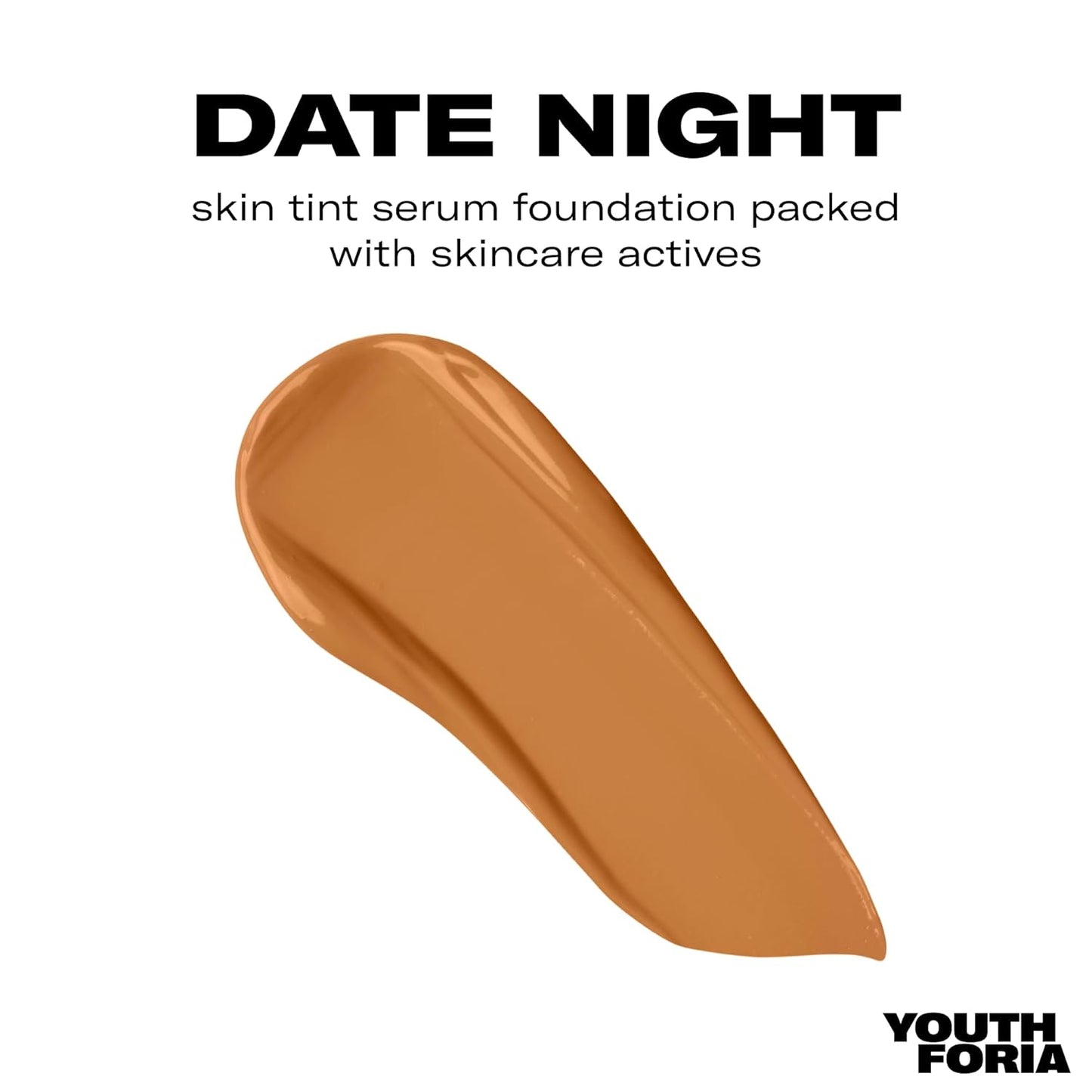 Youthforia Date Night Skin Tint Serum Foundation, Light-Medium Coverage, Hydrating Formula, Vegan & Cruelty-Free, 390 Medium Deep - Neutral with Warm Undertones