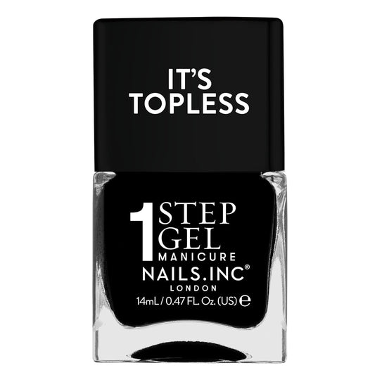 Nails Inc It's Topless Gel-Like Nail Polish, 4-in-1 Base Coat, Treatment, Color & Top Coat, Long Lasting, Strong, Chip Free Nails, Glossy Salon Quality Manicure, Air Dry, Rayna, 0.47 Fl Oz