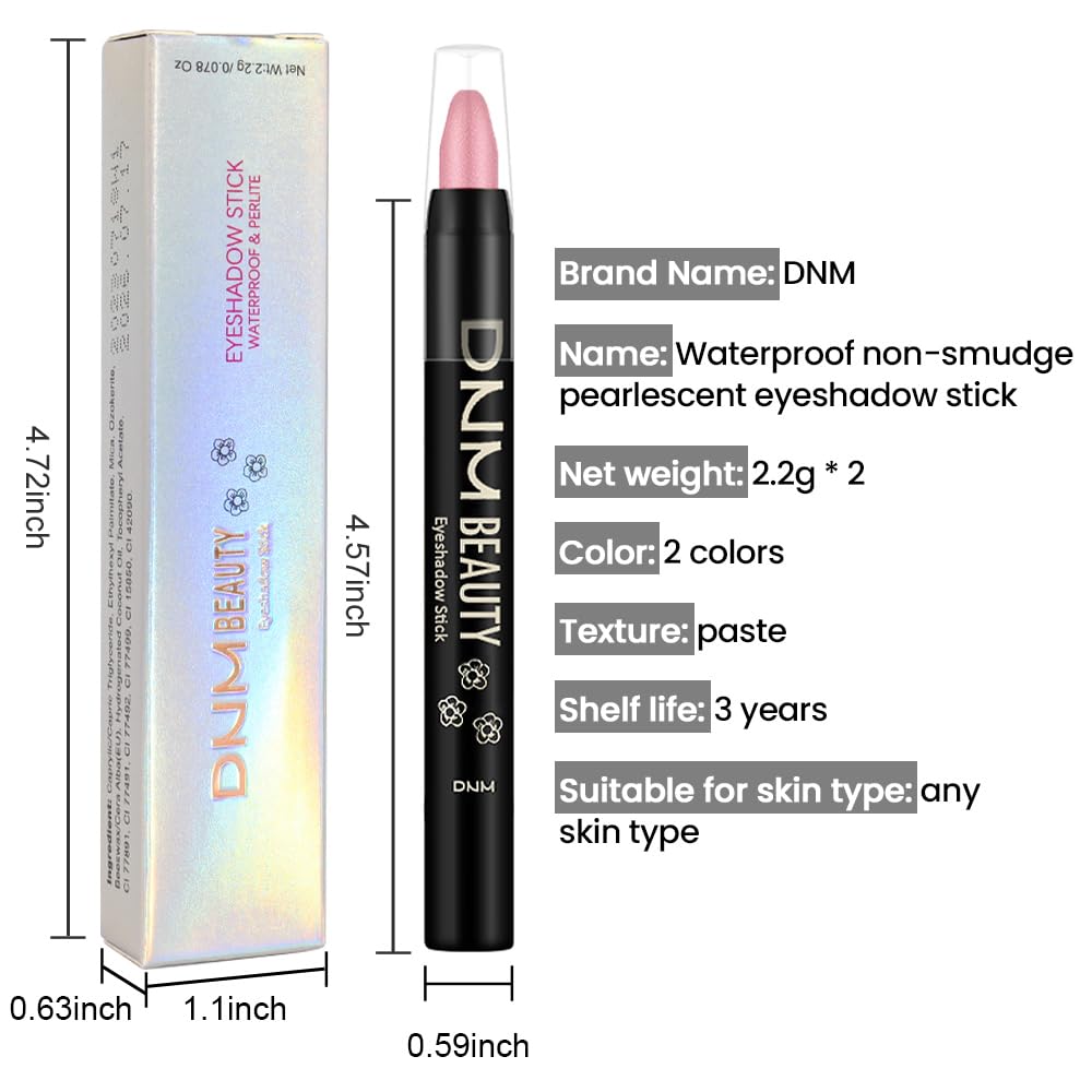 Kaely 2Pcs Cream Eyeshadow Sticks Set for Eyes Waterproof,Pearl White & Red Shimmer Matte Eye shadow Stick Pencil Pen Bulk sombras en crema para ojos 01+35