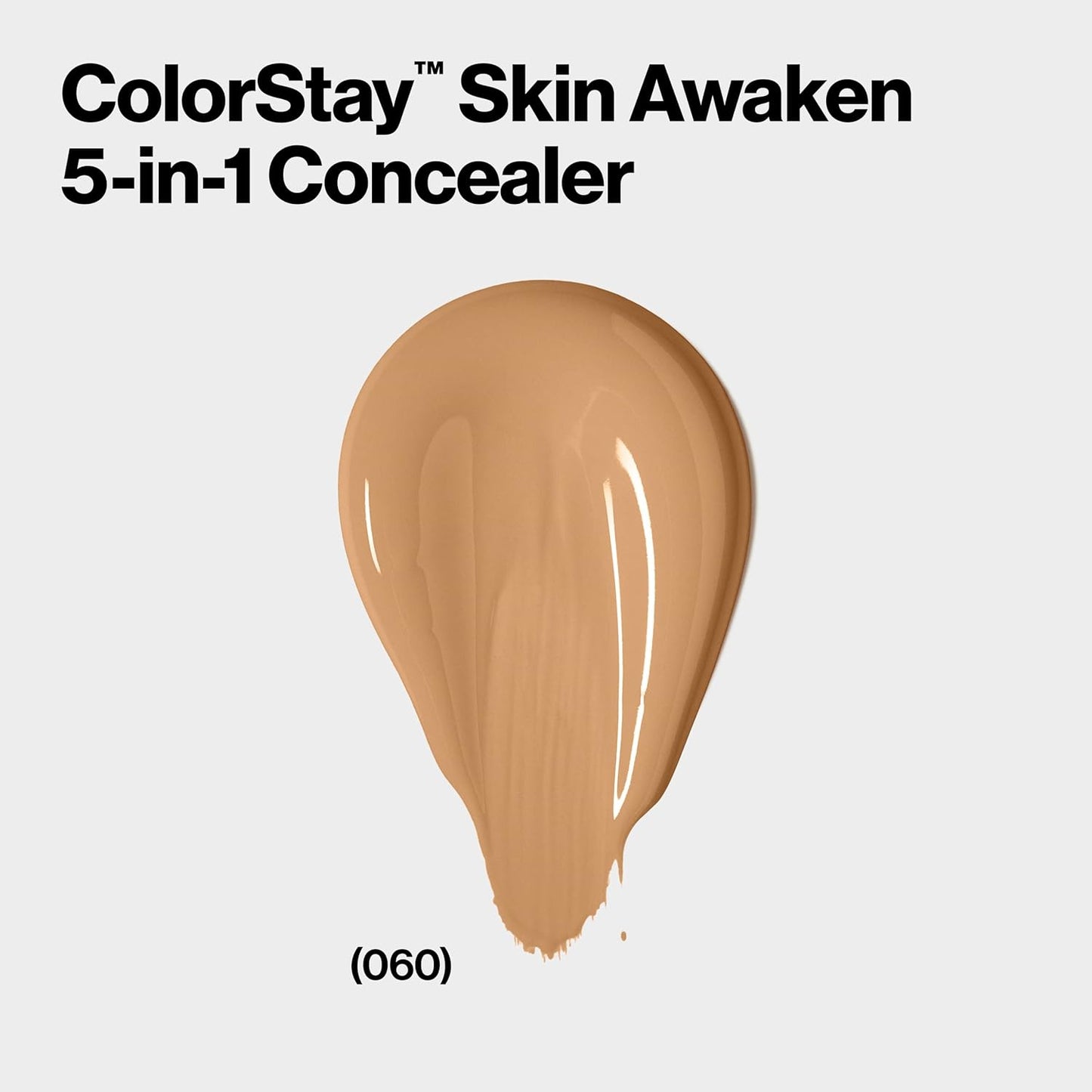 Revlon ColorStay Skin Awaken 5-in-1 Concealer, Lightweight, Creamy Longlasting Face Makeup with Caffeine & Vitamin C, For Imperfections, Dark Circles & Redness, 060 Deep, 0.27 fl oz