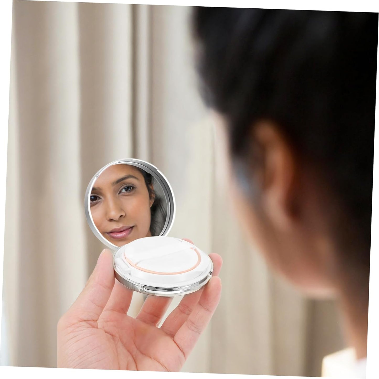 2pcs Travel Powder Container Mirror for Makeup Empty Cushion Compact Case Portable Powder Box for Women
